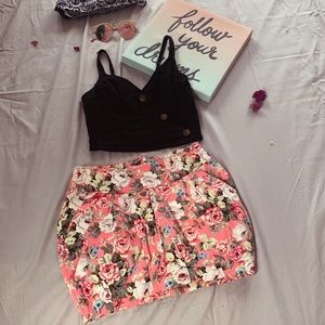 Casual Floral High Rice pencil skirt 🌷🌹